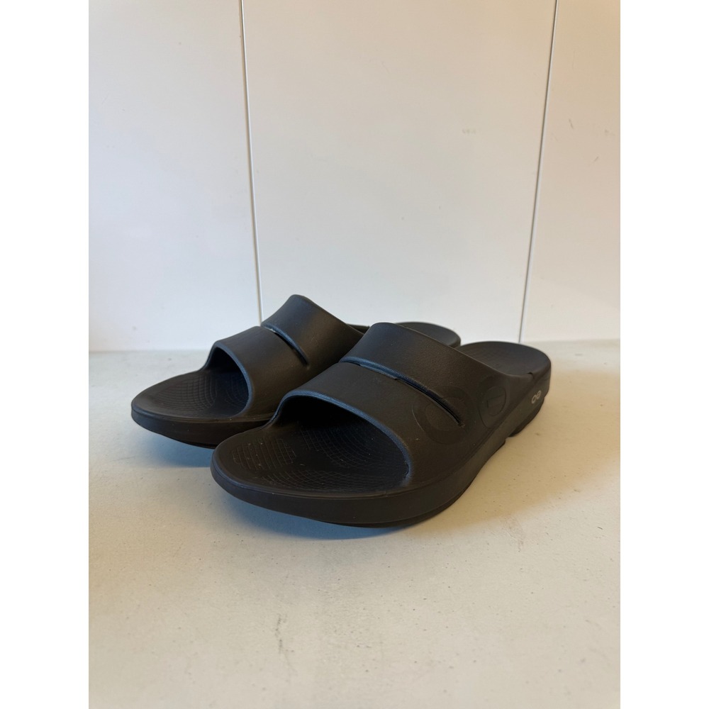 Oofos OOahh Slide Sandals Black Recovery Footwear Mens 10 Womens 12 EU 43